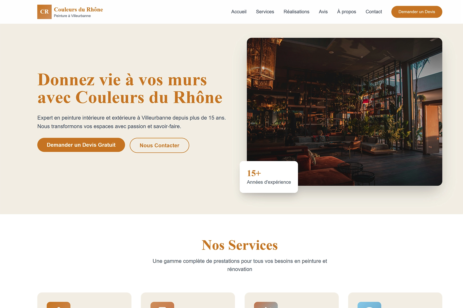 Site Vitrine Artisan Peintre – Villeurbanne. superfazard hero ordi