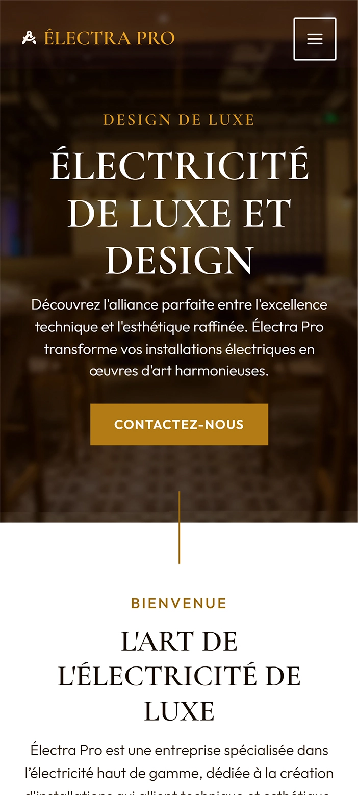 site web électricien haut de gamme
