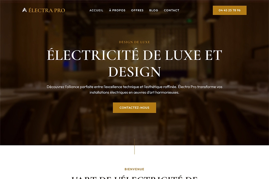 site web premium pour une entreprise d’électricité